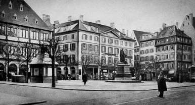Historische Postkarte - Straßburg - Gutenbergplatz