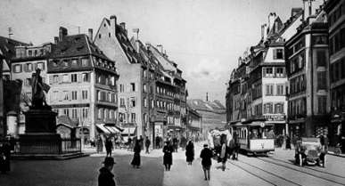 Historische Postkarte - Straßburg - Gutenbergplatz