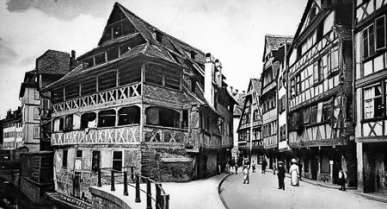 Historische Postkarte - Straßburg - Pflanzbadgasse
