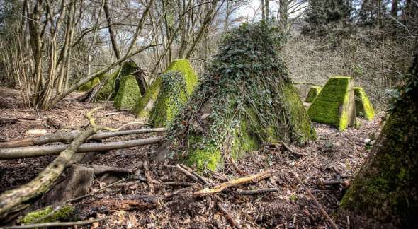 Westwall - Panzersperre bei Saarbrücken - Drachenzähne im Almet Westwall - Panzersperre bei Saarbrücken - Drachenzähne im Almet