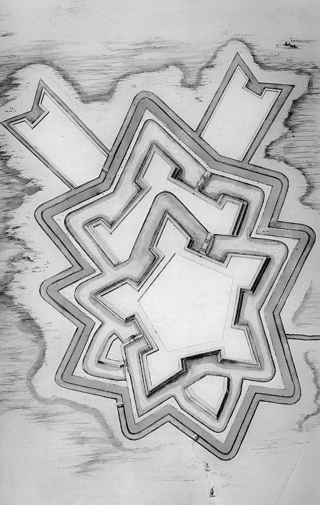 Historische Karte der Festung Bourtrange