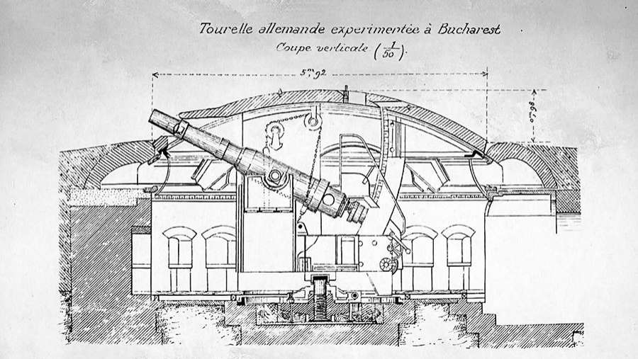 Quelle: Source gallica.bnf.fr / Bibliothèque nationale de France >> École d'Application de l'Artillerie et du Génie - Cours de Fortification - Cuirassements (Croquis), 5 Lecons par le Capitaine Tricau