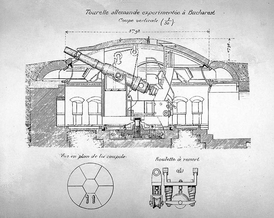 Quelle: Source gallica.bnf.fr / Bibliothèque nationale de France >> École d'Application de l'Artillerie et du Génie - Cours de Fortification - Cuirassements (Croquis), 5 Lecons par le Capitaine Tricau