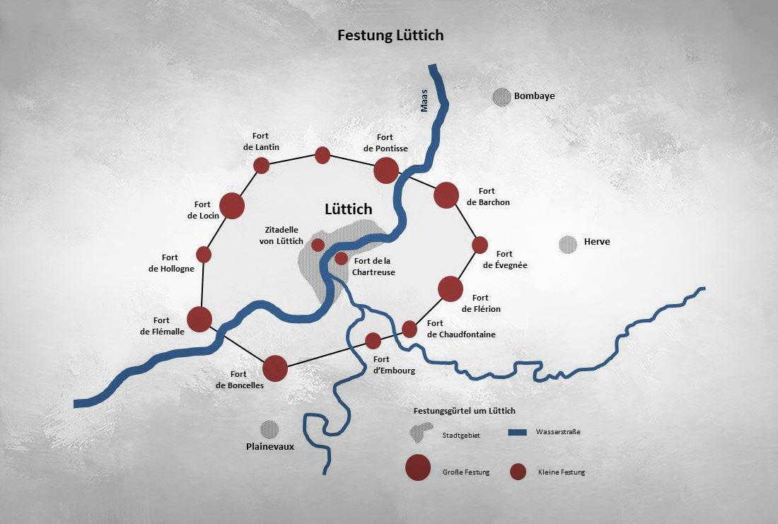 Festung Lüttich - Karte