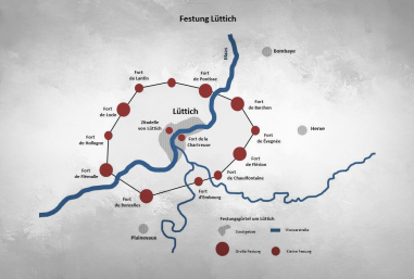 Festung Lüttich - Karte Festung Lüttich - Karte