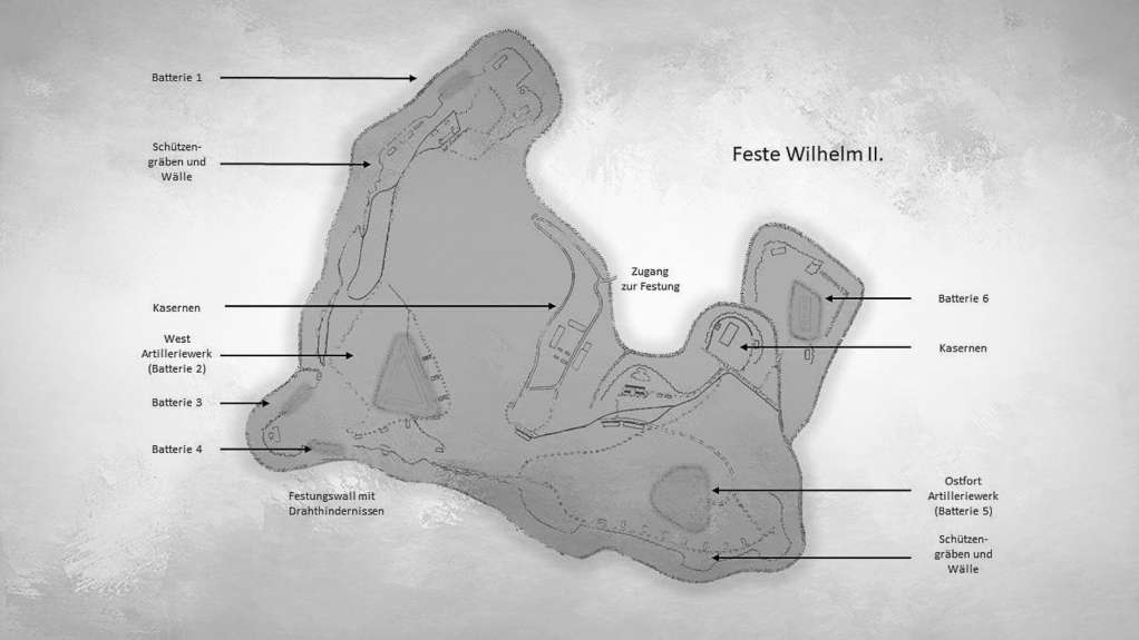 Lageplan der Feste Kaiser Wilhelm II bei Straßburg
