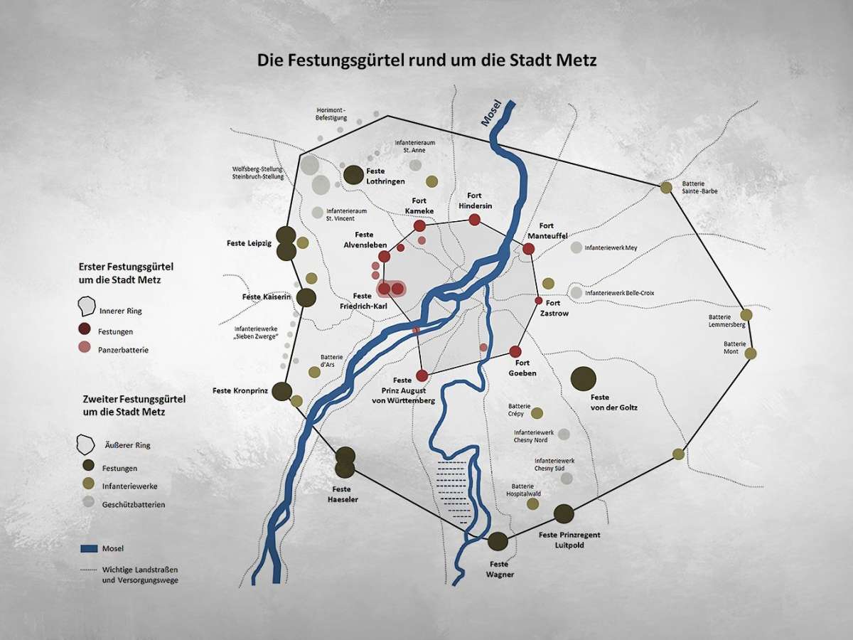 Festungen rund um Metz - Karte
