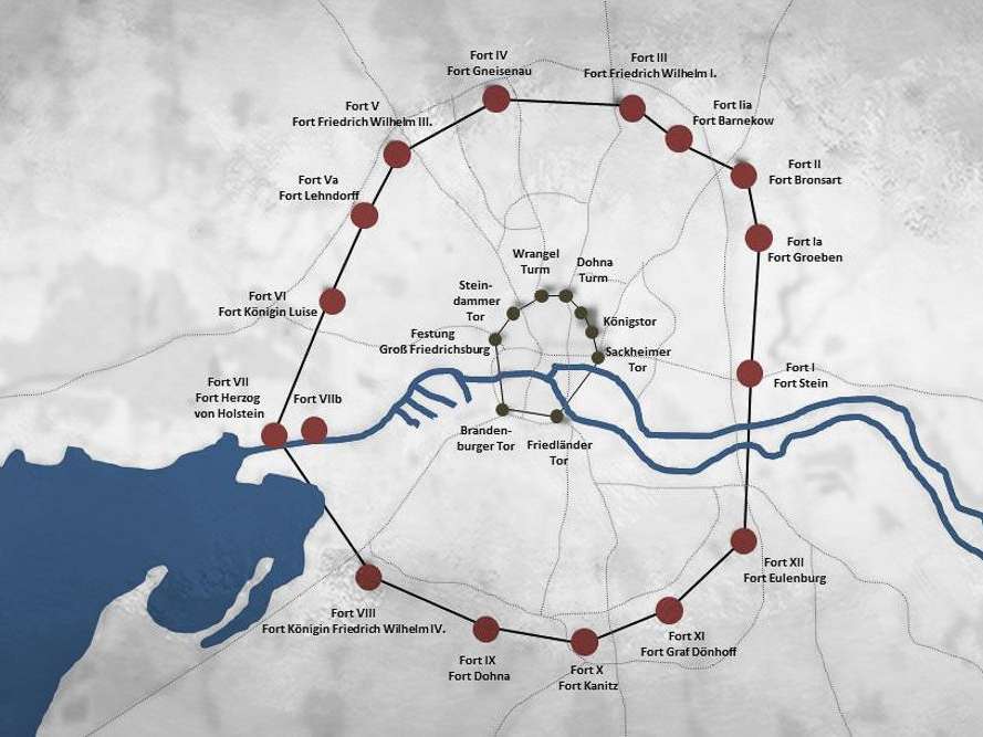 Preußische Festungen rund um Königsberg (heute Kaliningrad)