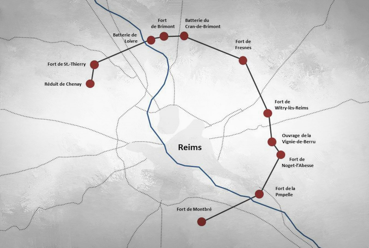Festungen in Frankreich - Festungen rund um Reims - Festungen der Barrière de Fer 