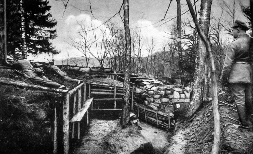 Erster Weltkrieg - Vogesenfront - Grabenstellung in den Vogesen Erster Weltkrieg - Vogesenfront - Grabenstellung in den Vogesen