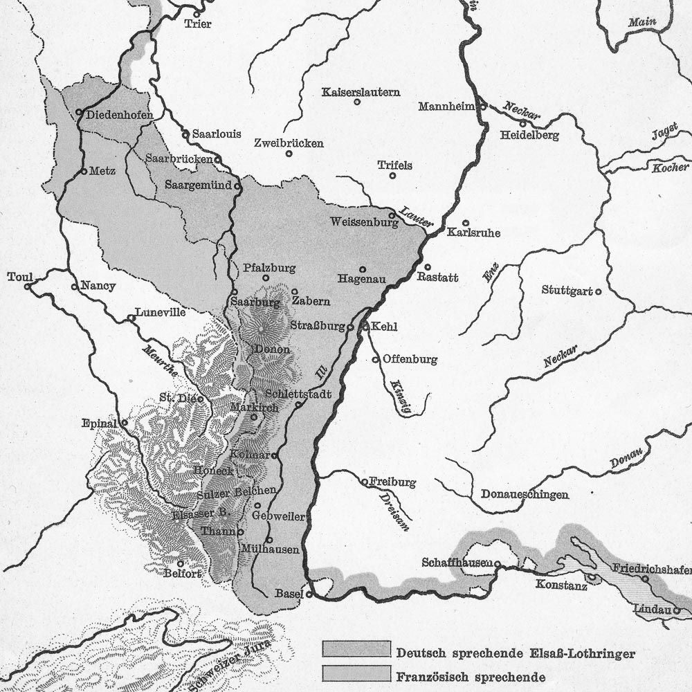 Erster Weltkrieg - Zweisprachigkeit der Bevölkerung im Reichsland Elsass-Lothringen - 1914